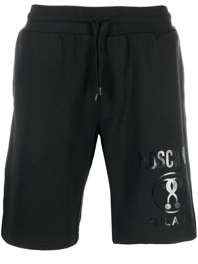Moschino Cotton Logo-print Shorts In Black