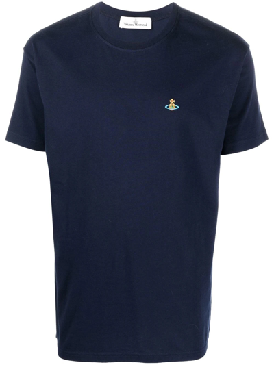 Vivienne Westwood Signature Orb Cotton T-shirt In Navy