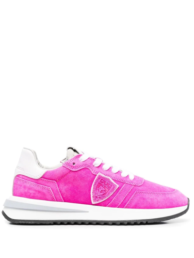 Philippe Model Paris Side Logo-patch Detail Sneakers In Rosa