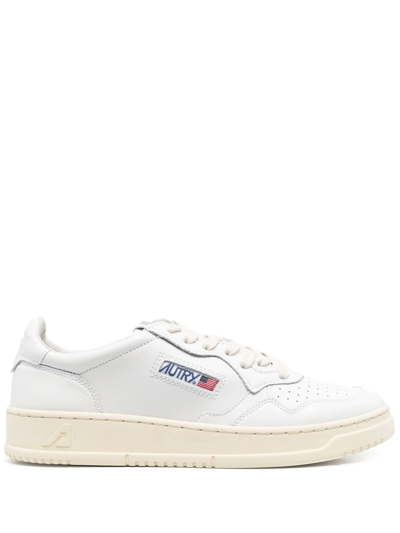 Autry Action Lace-up Leather Sneakers In White