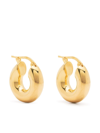 Jil Sander Polished Geometric Earrings In Gold