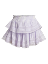 Loveshackfancy Tiered Ruffle Mini Skirt In Antique White