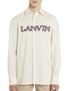 LANVIN MEN'S EMBROIDERED LOGO RELAXED-FIT SHIRT