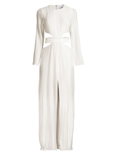 Aiifos Phillipa Pleated Cut-out Gown In White