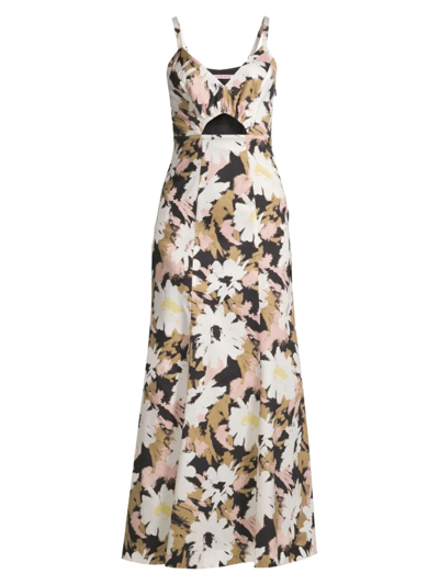 Hansen + Gretel Adele Cut-out Maxi Dress In Painted Floral
