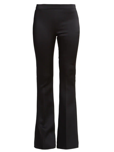 Givenchy Crepe Bonded Satin Flared Pants In Black