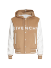 GIVENCHY MEN'S HOODED LOGO VARSITY JACKET