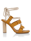 Ulla Johnson Women's Elvie Rope High-heel Ankle-tie Sandals In Brown