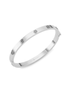 Tory Burch Miller Stud 5mm Hinge Bracelet In Silver