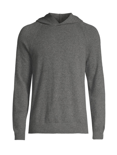 Vince Men's Wool & Cashmere Hooded Sweater In Heather Medium Grey
