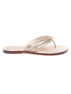 Bernardo Miami Leather Thong Sandals In Distressed Platinum