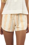 Rip Curl Havana Stripe Cotton & Linen Shorts In Bone