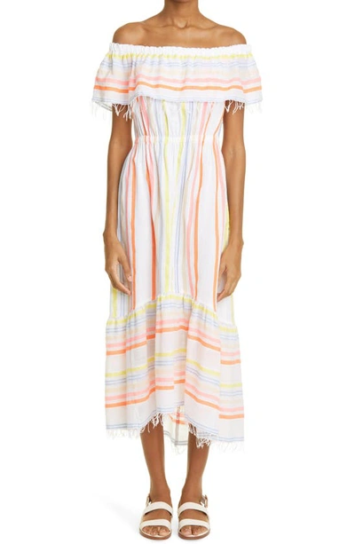 Lemlem Tirunesh Stripe Cotton Blend Cover-up Dress In Stripe Sunrise