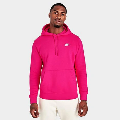 Nike Sportswear Club Fleece Embroidered Hoodie In Pink