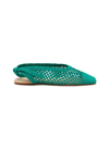 Hereu ‘losia' Knitted Slingback Ballerina Flats In Green