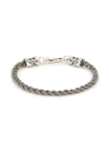 Emanuele Bicocchi Sterling Silver Thin Braided Chain Bracelet In Metallic