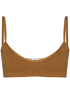 Off-white Fine-knit Strappy Bralette In 6200 Camel No Color