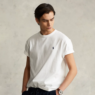 Polo Ralph Lauren Cotton Embroidered Logo Tee In White