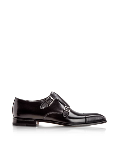 Moreschi Toronto Black Calfskin Monk Shoes