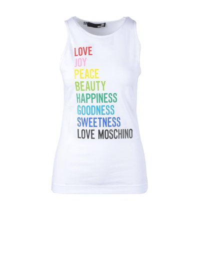 Love Moschino T-shirts & Tops Women's White Tank Top