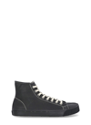 Maison Margiela Black Canvas Tabi High-top Sneakers In Black