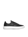 Ferragamo Men's Borg Leather Low-top Sneakers, Black In Nero Bianco Nero