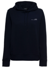 Apc Logo Cotton Jersey Sweatshirt Hoodie In Blu
