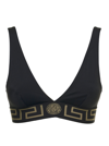 Versace Black Medusa Empire Triangle Bikini Top In Black