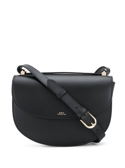 Apc A.p.c Woman's Sac Dmi Lune Black Leather Crossbody Bag