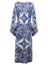 Dolce & Gabbana Scarf-print Silk Charmeuse Maxi Dress In Blu