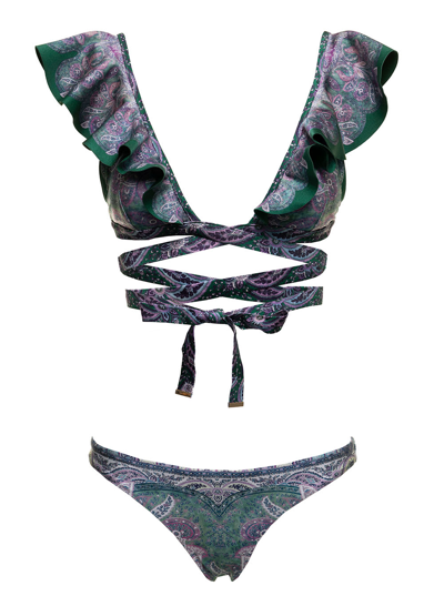 Zimmermann Beachwear In Green Polyamide