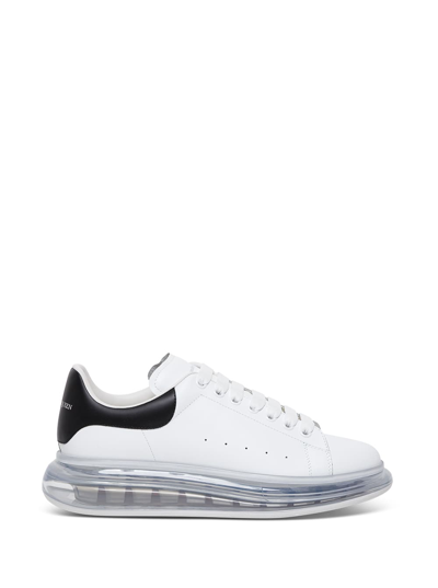 Alexander Mcqueen Man's Oversize  White Leather Sneakers With Black Heel Tab