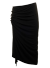RABANNE PACO RABANNE WOMANS JUPE DRAPED VISCOSE SKIRT WITH BUTTONS