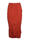 Totême Crinkled Silk Midi Skirt Bloody Mary In 595