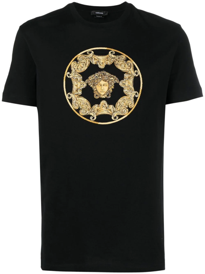 Versace Medusa Head Motif T-shirt In Black