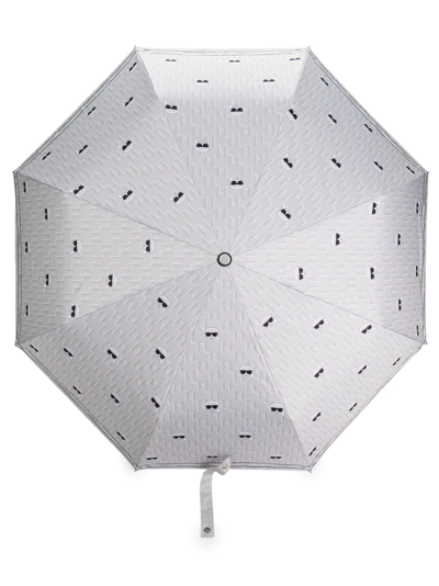 Karl Lagerfeld K/ikonik Monogram-print Umbrella In Grey
