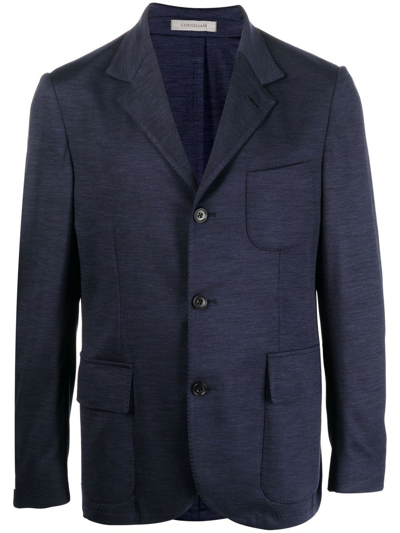 Corneliani Single-breasted Tailored Blazer In Blue