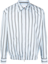 Pt Torino Stripe-print Zip-up Shirt Jacket In Blue