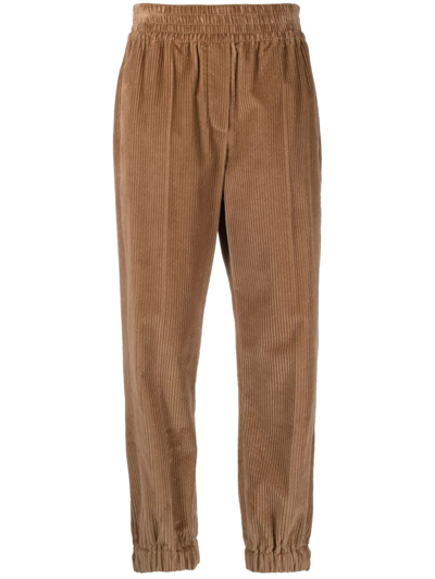 Brunello Cucinelli Tapered Corduroy Trousers In Brown