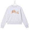 Palm Angels Teddy Bear-print Cotton Sweatshirt In Grey