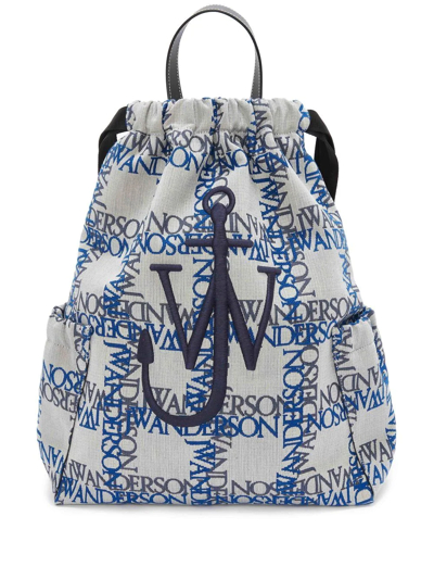 Jw Anderson Anchor Logo-print Backpack In Blue