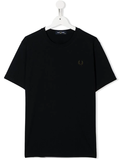 Fred Perry Teen Embroidered Logo T-shirt In Blue