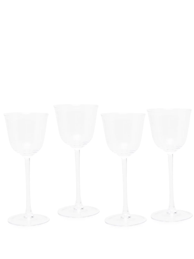 Ann Deumelemeester X Serax Grace Red Wine Glasses (set Of 4) In White