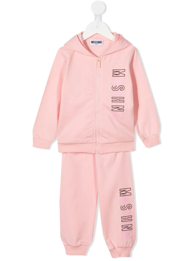 Moschino Babies' Logo-print Tracksuit In Pink