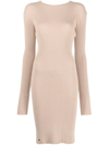 Philipp Plein Lace-up Detailed Midi Dress In Neutrals