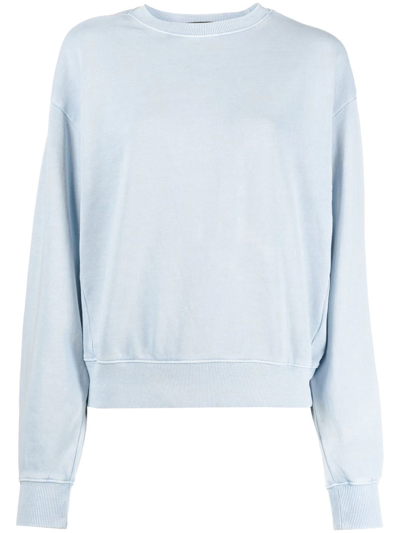 Ksubi Long-sleeved Cotton Sweatshirt In Light Blue
