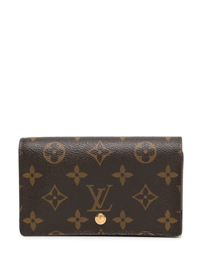 Pre-owned Louis Vuitton 2004  Monogram Flap Wallet In Brown