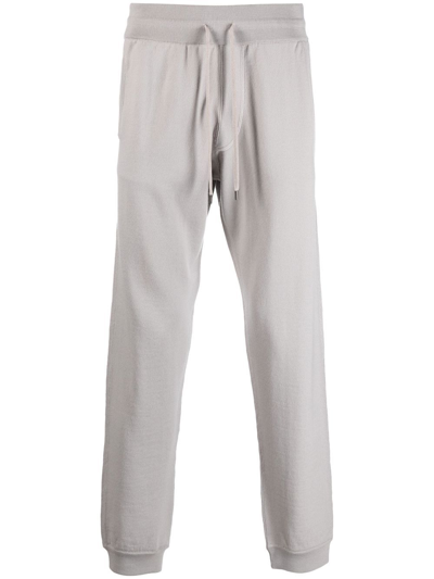 Ferragamo Drawstring Wool Track Trousers In Grey