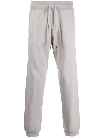 Ferragamo Drawstring Wool Track Trousers In Rhinoceros Grey