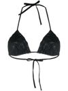 Misbhv Monogram-print Halterneck Bikini Top In Black
